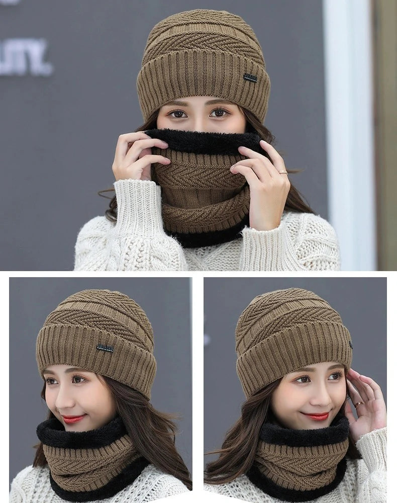 Warme Beanie – Winter Strickmütze – Schal & Halswärmer