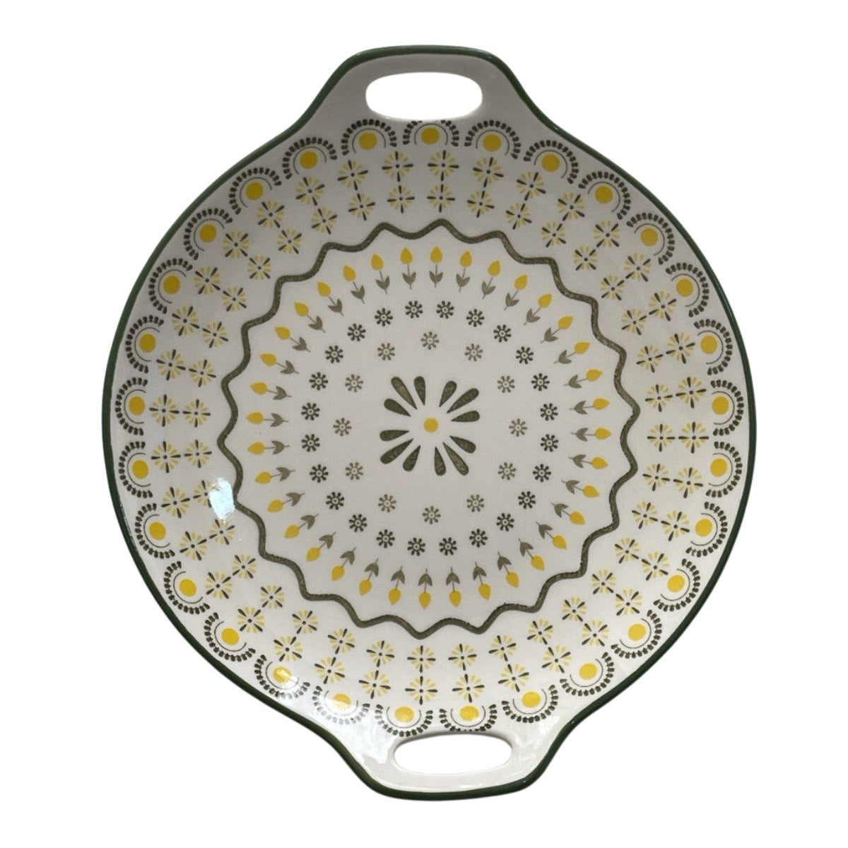 Keramik Essplatte (Rund) Floralesmuster