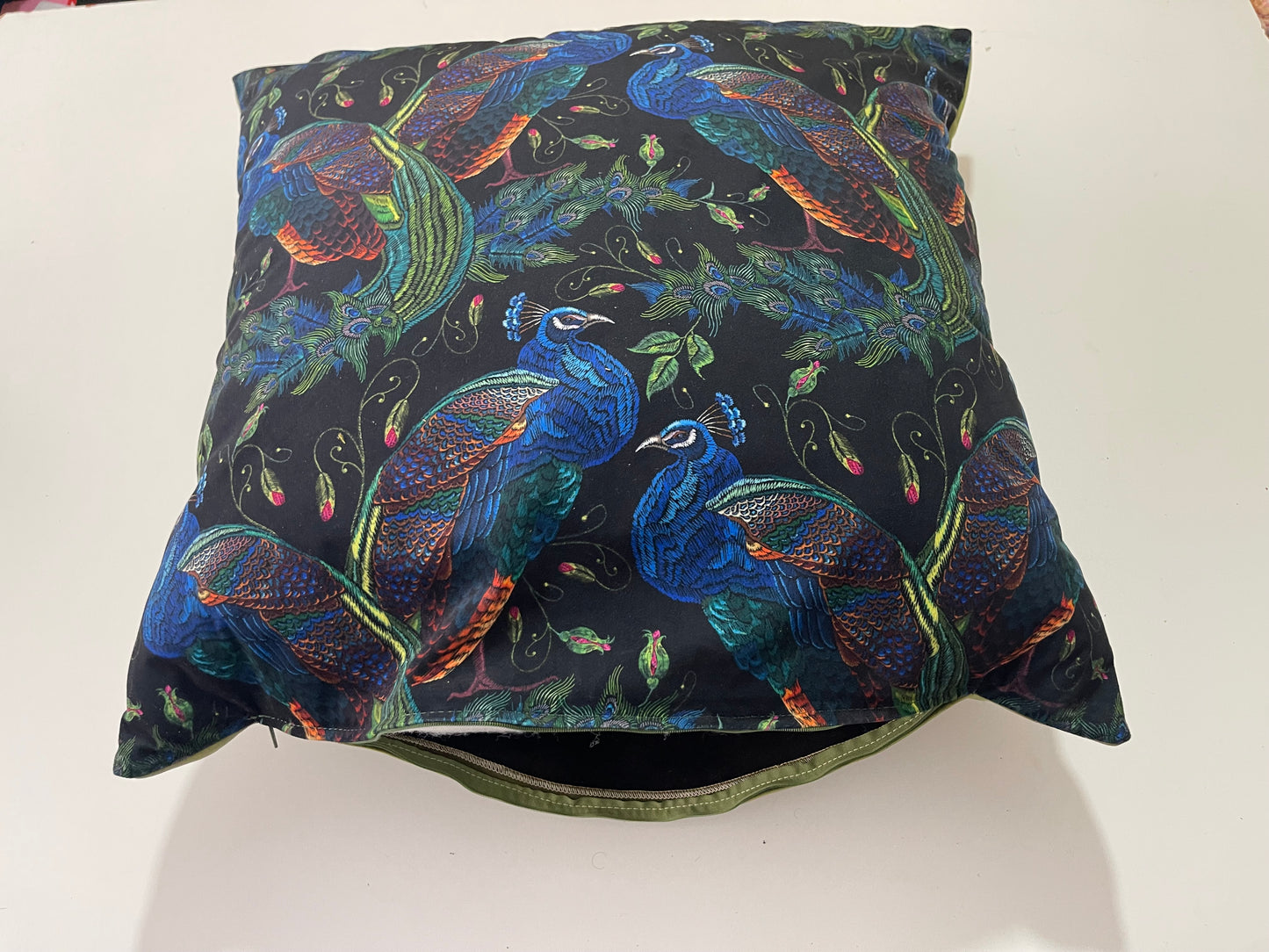 Digital samt kissen Pfau(68×68cm)