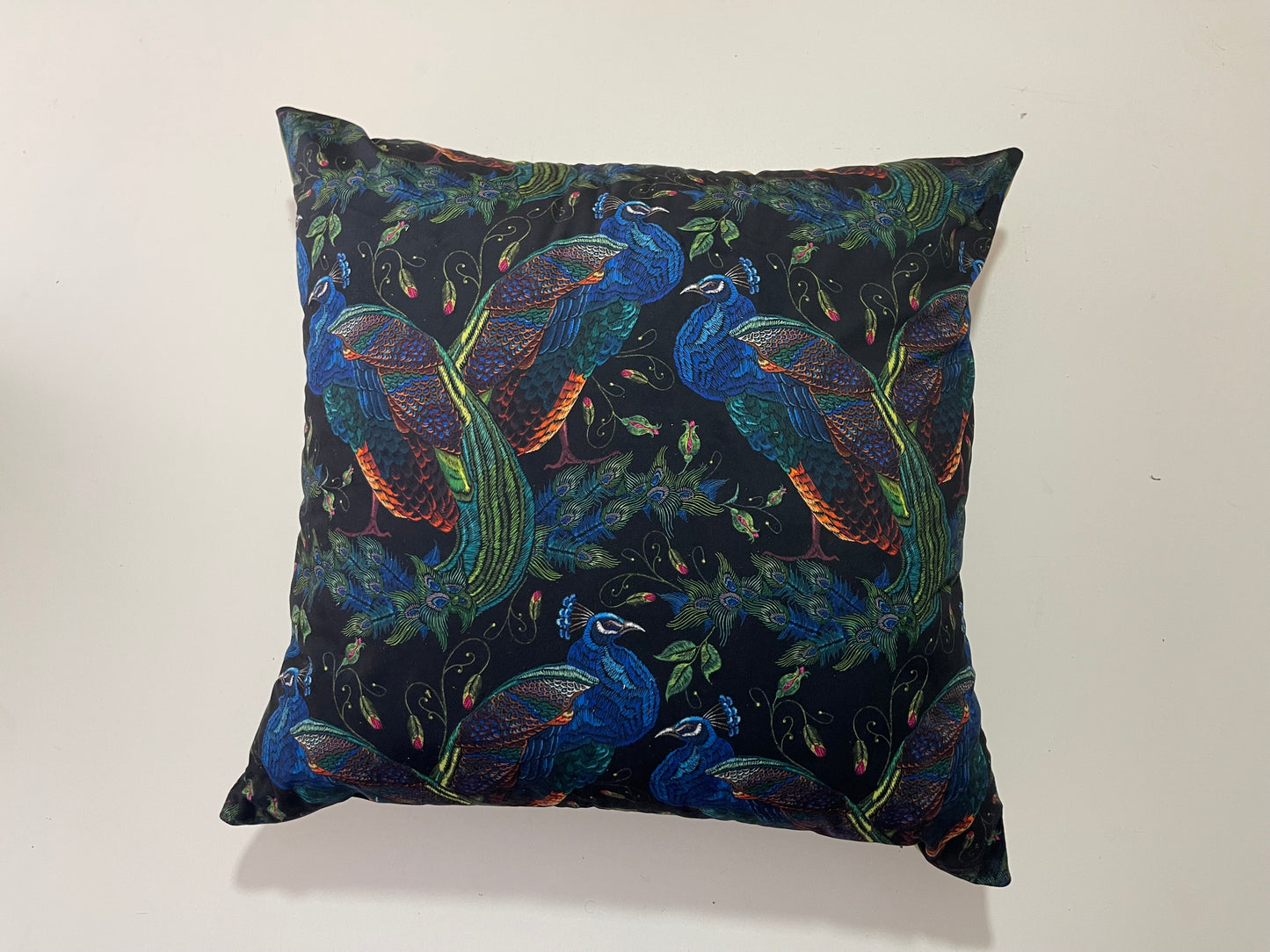 Digital samt kissen Pfau(68×68cm)