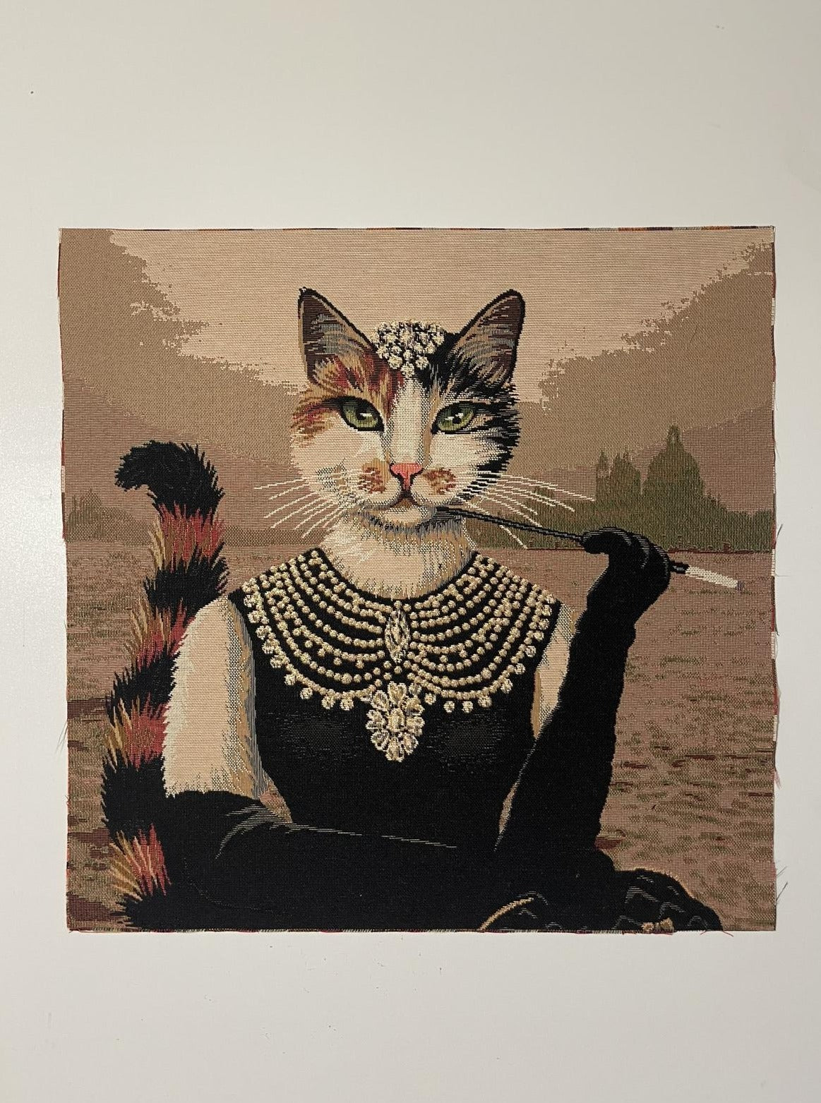 Gobelinstoff Abendball Katze