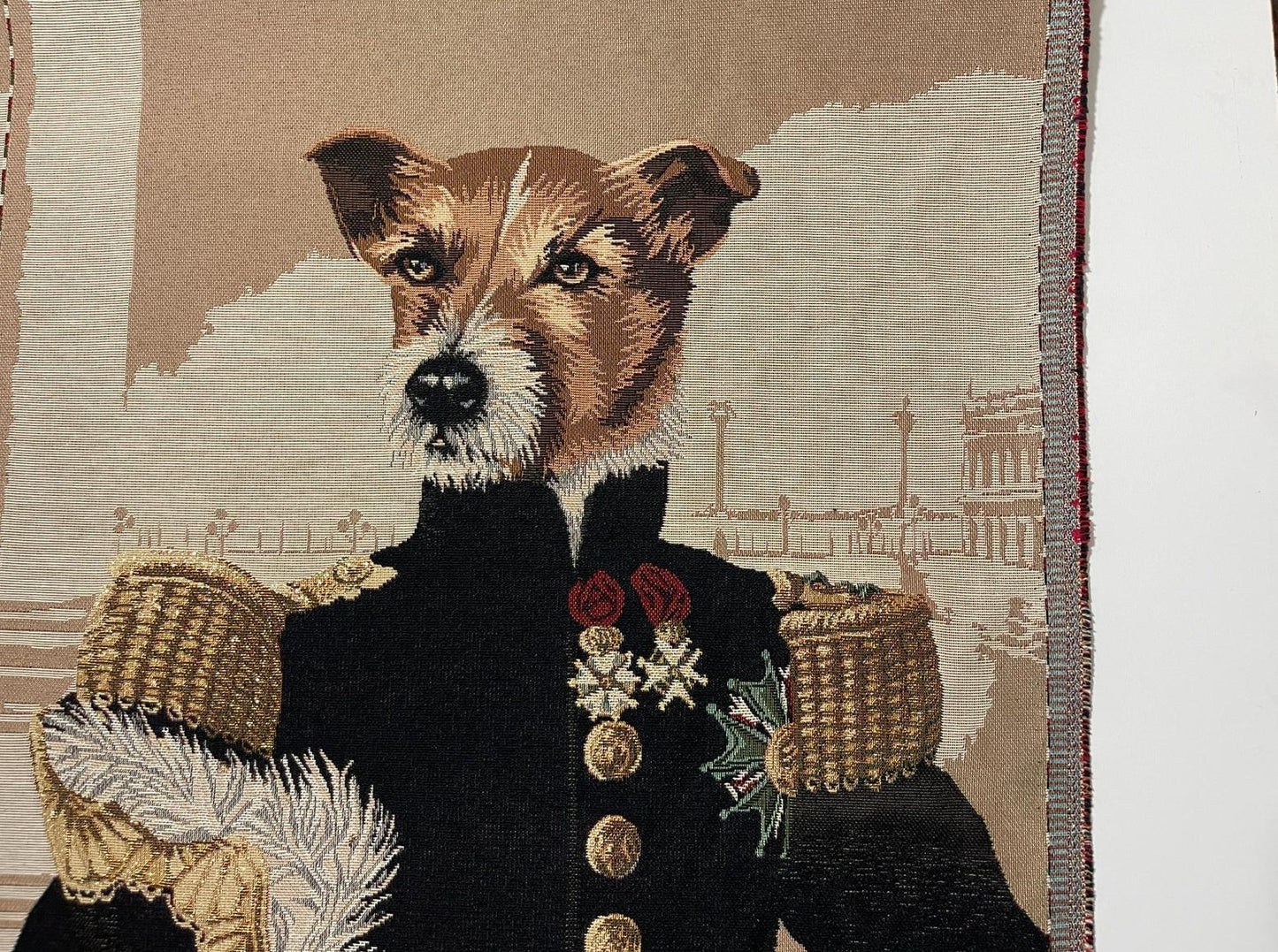 Gobelin Hund angelehnt an Barockzeit