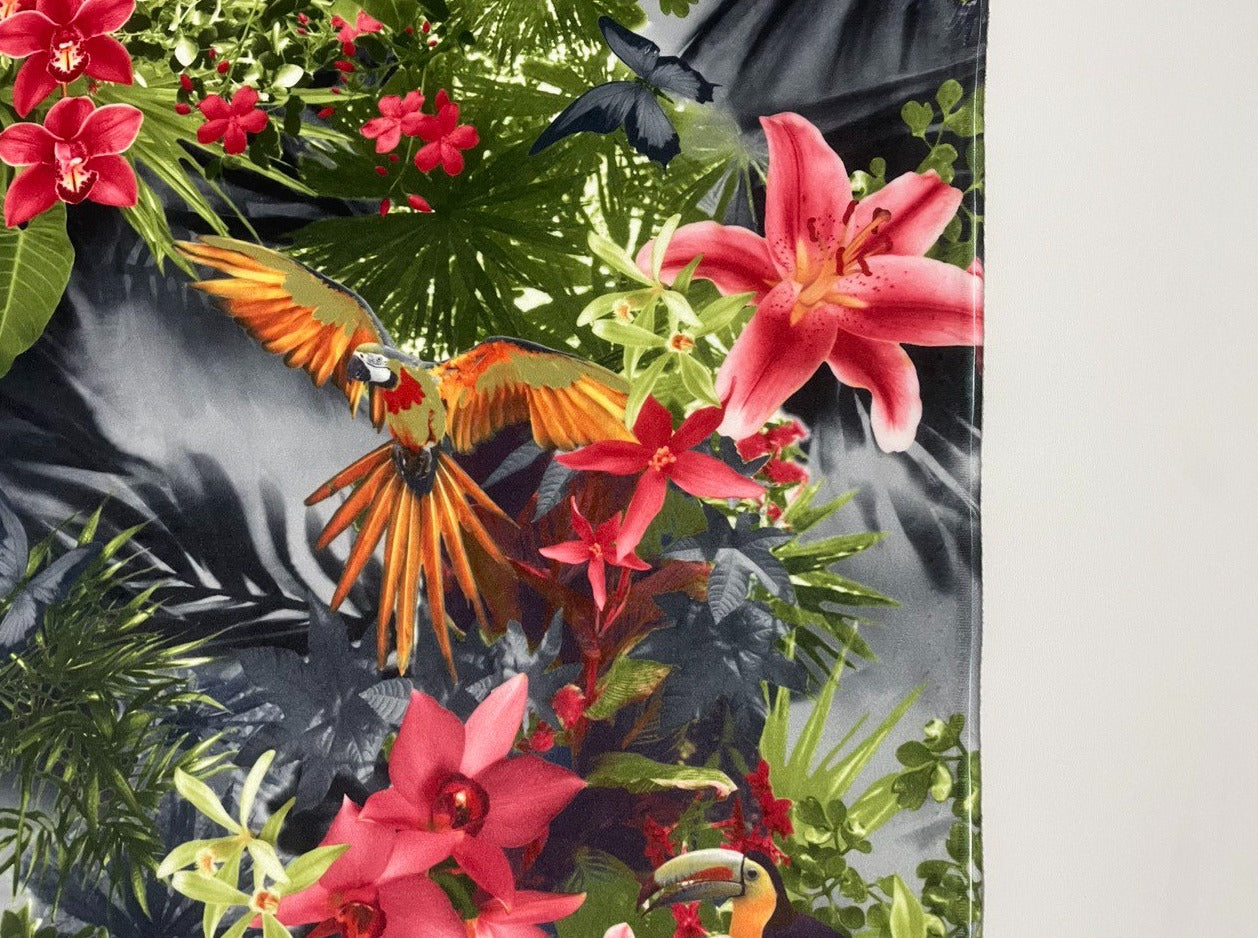 Digital Samt Tropischer Regenwald mit Flora Fauna, Orchideen,Blüten,etc.