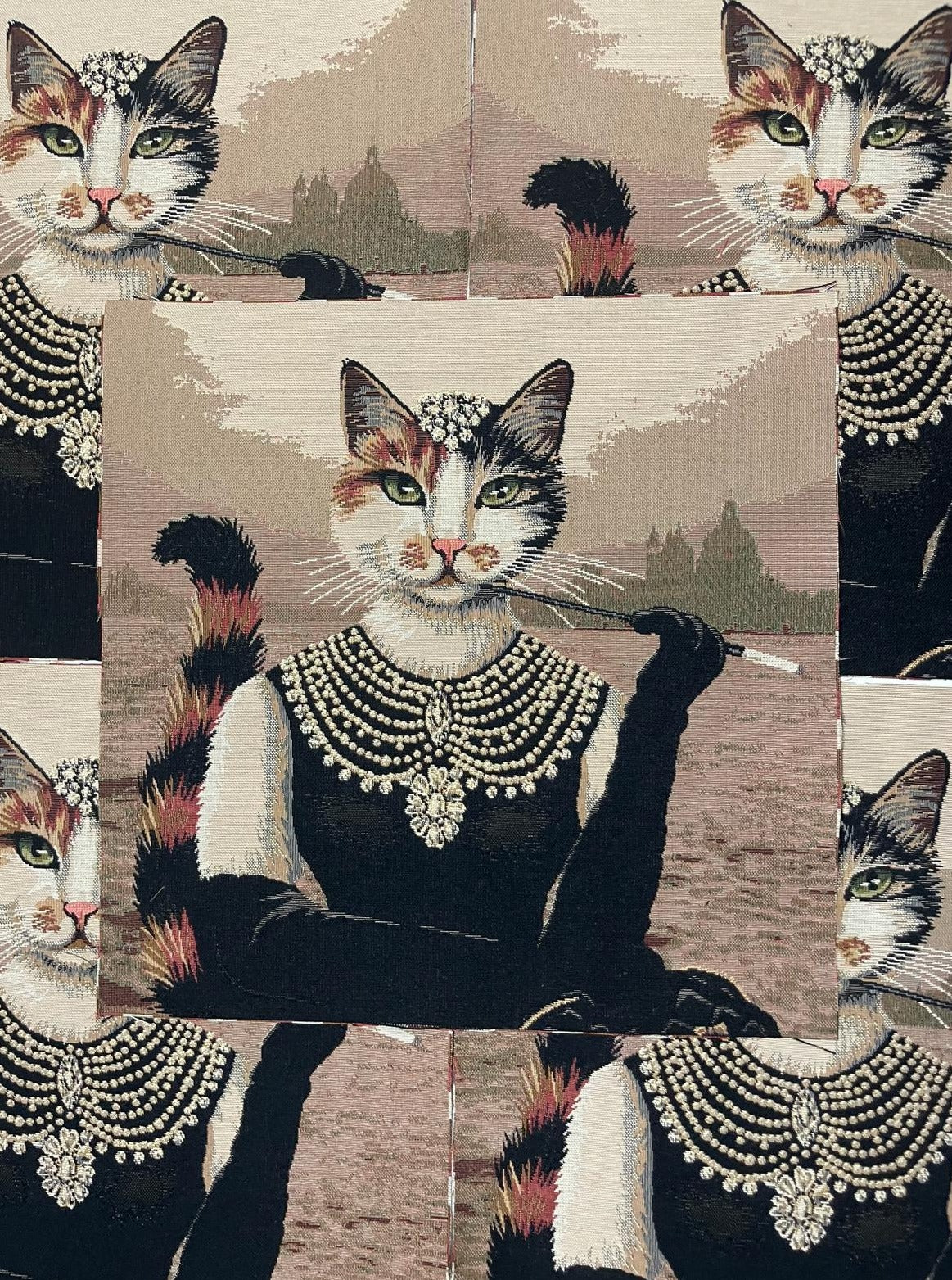 Gobelinstoff Abendball Katze