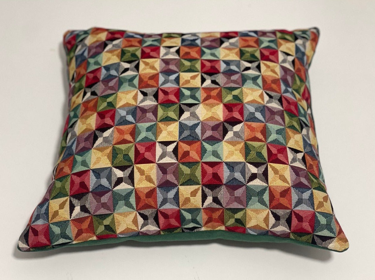 Gobelin Kissen farbige Quadrate