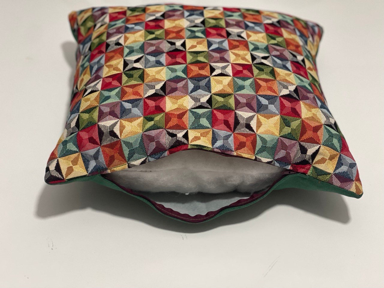 Gobelin Kissen farbige Quadrate