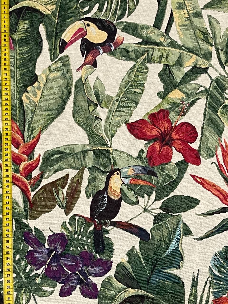 Gobelin Stoffe Tulpen Tukan