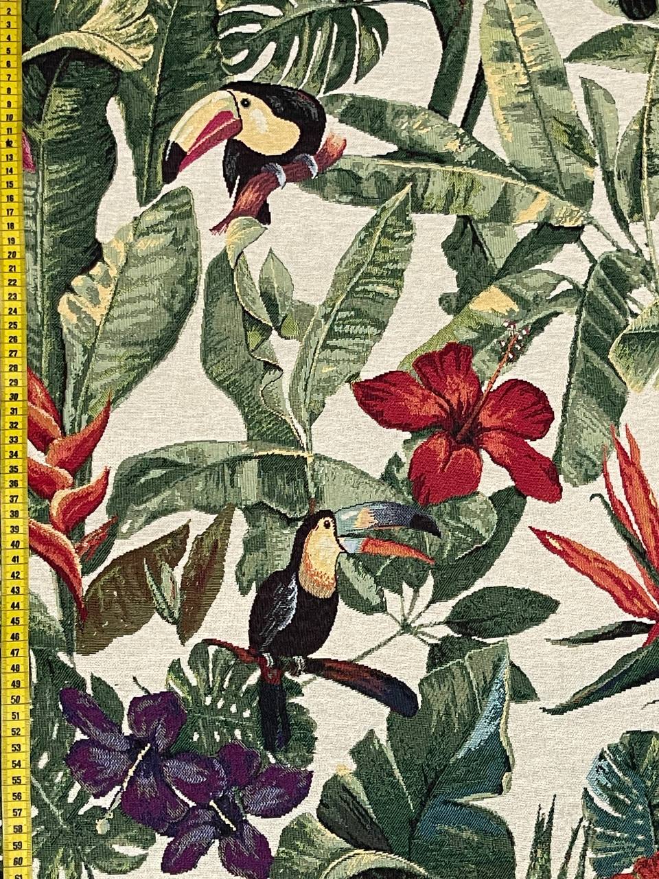 Gobelin Stoffe Tulpen Tukan