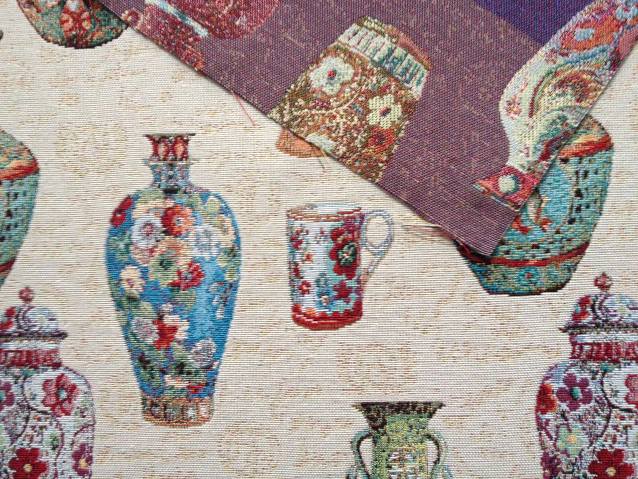 Gobelin stoffe Vasenmuster