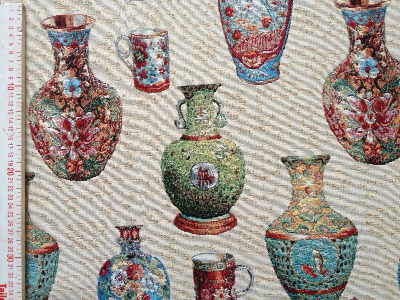 Gobelin stoffe Vasenmuster