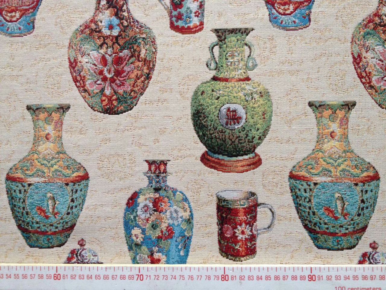 Gobelin stoffe Vasenmuster