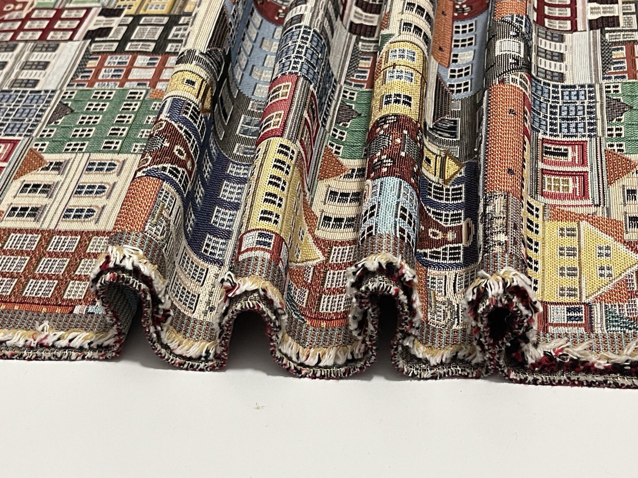 Gobelin Stoffe Thema bunte Gebäude
