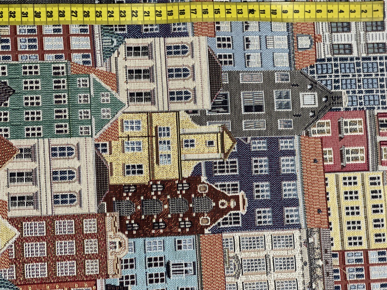 Gobelin Stoffe Thema bunte Gebäude