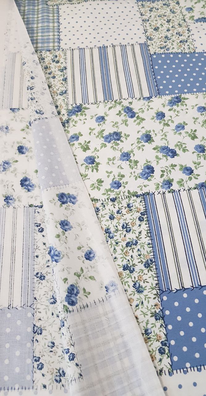 Patchwork Muster Blau