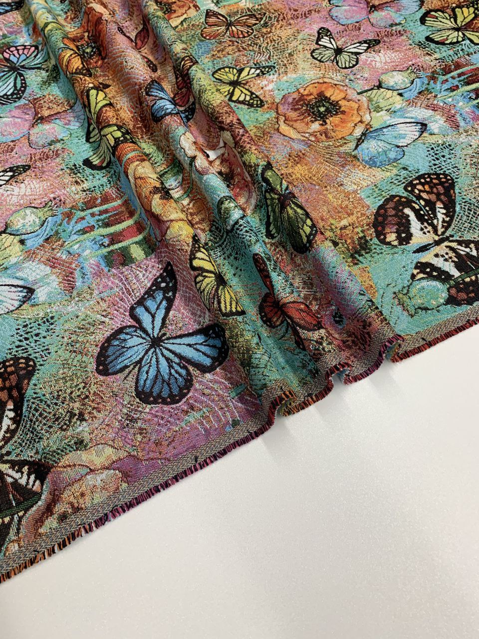 Gobelin Stoffe Schmetterlinge und Farben