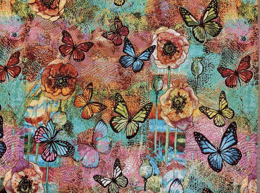 Gobelin Stoffe Schmetterlinge und Farben