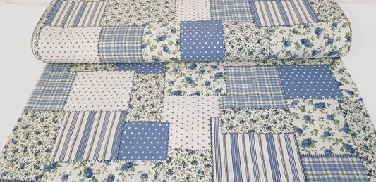 Patchwork Muster Blau